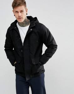 Черная куртка с капюшоном на подкладке из искусственного меха River Island - Черный