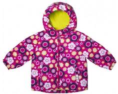 Куртка осенняя для девочки Barkito, фуксия с русунком &quot;цветы&quot;