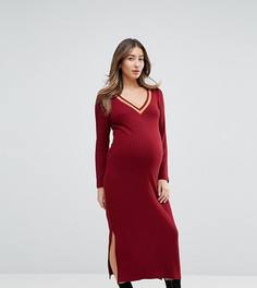 Платье миди с контрастной отделкой GeBe Maternity - Красный