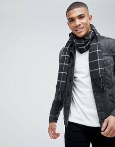 Шарф в клетку Burton Menswear - Серый