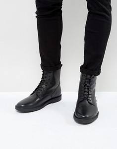Кожаные ботинки на шнуровке с фетровой подкладкой Zign - Черный