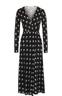 Шелковое платье-миди с запахом и принтом Diane Von Furstenberg