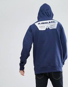 Худи темно-синего цвета с логотипом на спине Armada Driftwood - Темно-синий