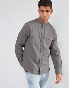 Рубашка с воротом на пуговице и двумя карманами Brave Soul - Серый