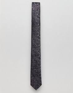 Темно-серый галстук с цветочным принтом Burton Menswear - Серый