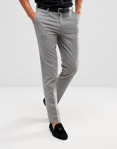 Серые строгие брюки зауженного кроя ASOS - Серый