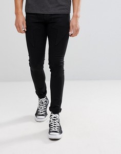 Черные супероблегающие джинсы с покрытием ASOS - Черный
