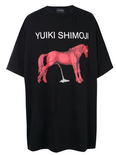 футболка свободного кроя с контрастным принтом Yuiki Shimoji