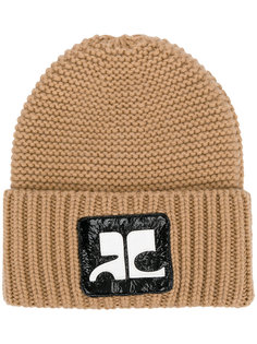 вязаная шапка-бини с логотипом Courrèges