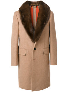 пальто с лацканами-шалькой Versace