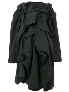 пальто с декоративными сборками Yohji Yamamoto
