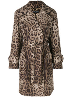 леопардовое пальто с поясом Dolce & Gabbana