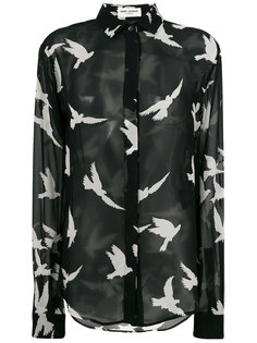 блузка с принтом с птицами Saint Laurent