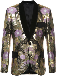 парчовый пиджак с цветочной вышивкой Dolce & Gabbana