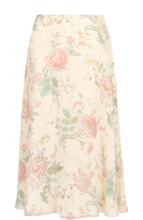Шелковая юбка-миди с цветочным принтом Ralph Lauren