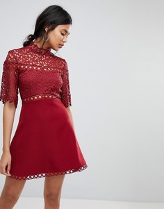 Платье мини с кружевом Keepsake - Красный