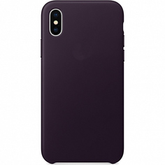 Аксессуар Чехол APPLE iPhone X Leather Case Dark Aubergine MQTG2ZM/A