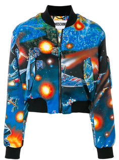 укороченная куртка с космическим принтом  Moschino