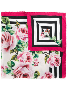 шейный платок с принтом роз Dolce & Gabbana