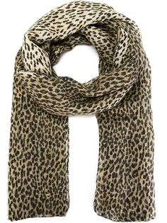 шарф с леопардовым принтом  Saint Laurent