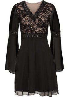 Платье с кружевной отделкой (черный) Bonprix