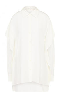 Шелковая блуза свободного кроя с оборками Diane Von Furstenberg