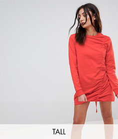 Трикотажное платье с присборенной отделкой Noisy May Tall - Красный