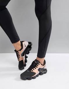 Черные сетчатые кроссовки с золотисто-розовыми вставками Nike Running Vapormax - Черный