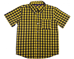 Сорочка для мальчика Barkito «Мегаполис» желтый с рисунком в клетку