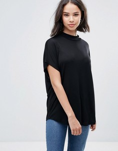 Драпированная футболка с высоким воротником Soaked In Luxury - Черный