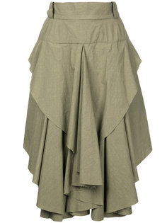 асимметричная юбка с оборками Kitx