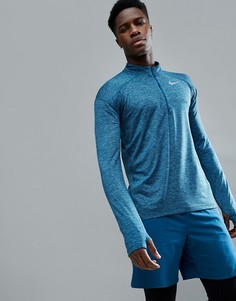 Синий свитшот с молнией 1/4 Nike Running Dry Element 857820-474 - Синий