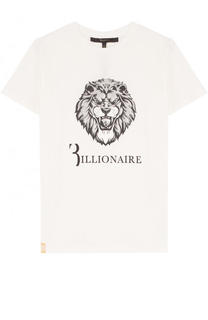 Хлопковая футболка с принтом Billionaire