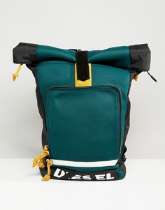 Рюкзак с закатанным верхом и логотипом Diesel - Зеленый