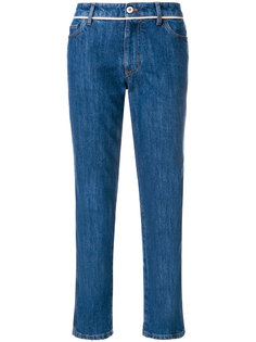 джинсы с отделкой с полосатым узором Miu Miu