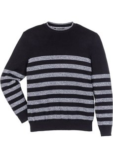 Пуловер Regular Fit в полоску (черный в полоску) Bonprix