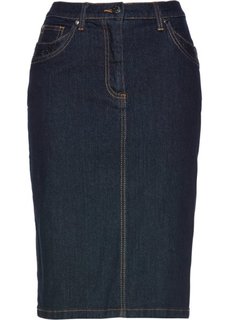 Юбка джинсовая со стразами (темно-синий «потертый») Bonprix
