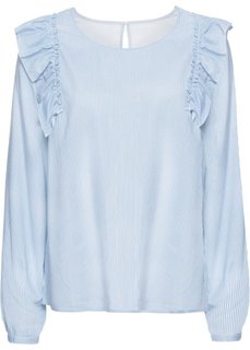 Блузка с воланами (синий/белый в полоску) Bonprix