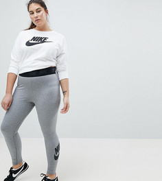 Серые леггинсы с завышенной талией Nike Plus Leg-A-See - Серый