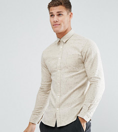 Облегающая рубашка в крапинку Selected Homme - Кремовый