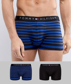 2 боксеров-брифов (черные однотонные/синие в полоску) Tommy Hilfiger - Мульти