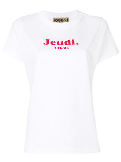 футболка с надписью Jeudi Jour/Né