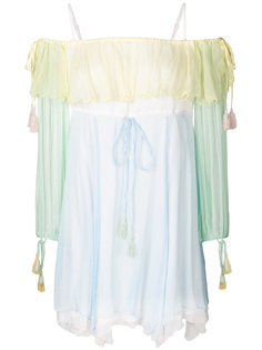 платье с открытыми плечами с декоративными оборками Ermanno Ermanno