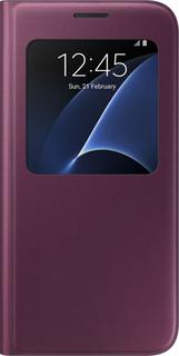 Чехол-книжка Чехол-книжка Samsung S-View Cover EF-CG930P для Galaxy S7 (бордовый)