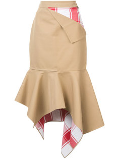patchwork peplum asymmetric skirt  Monse