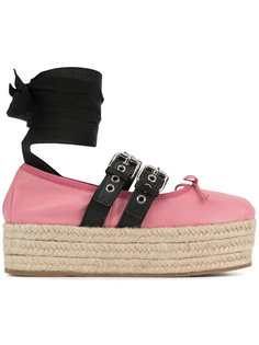 platform lace-up espadrilles Miu Miu