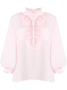 ruffle-trimmed georgette blouse Prada