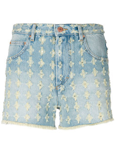 джинсовые шорты с цветочной отделкой  Isabel Marant Étoile