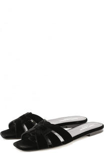 Бархатные шлепанцы Nu Pieds Saint Laurent