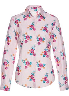 Блузка с длинным рукавом (нежно-розовый/белый с цветочным принтом) Bonprix